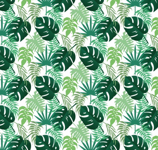 绿色龟背竹无缝背景矢量图16设计网