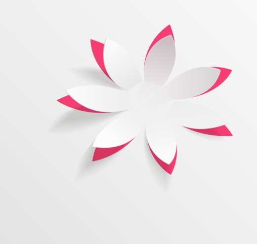 粉底白色纸花朵矢量素材16设计网精