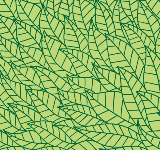 绿色树叶无缝背景矢量图素材中国网