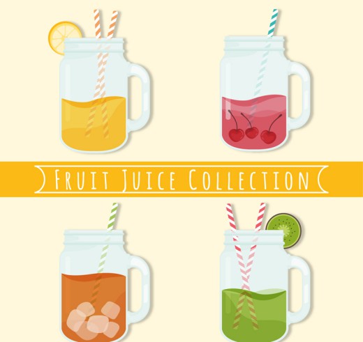 4款美味水果汁设计矢量素材16图库网精选