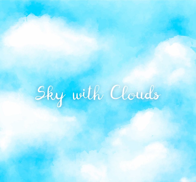 彩绘蓝天白淡云风景设计矢量素材16图库网精选