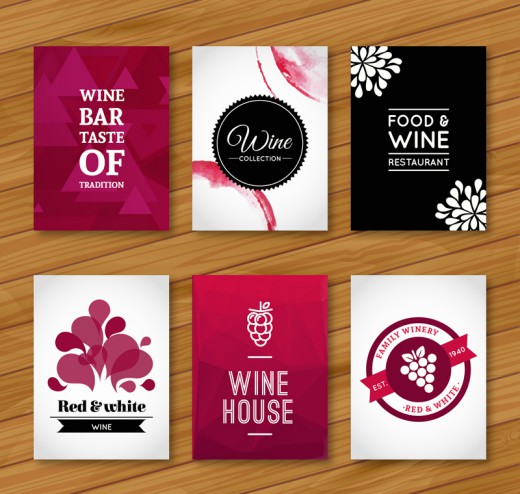 6款精美葡萄酒卡片矢量素材16设计网精选