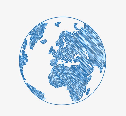 蓝色手绘地球矢量素材16设计网精选