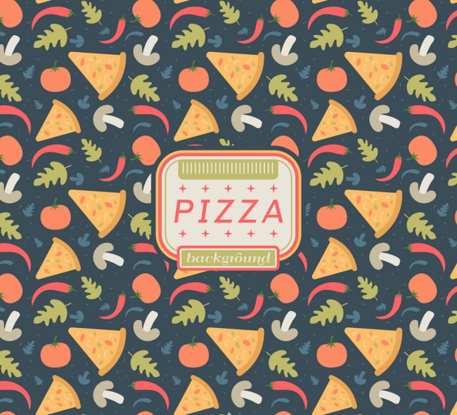 彩色披萨无缝背景矢量素材16素材网精选