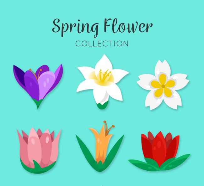 6款创意春季花朵矢量素材16图库网精选