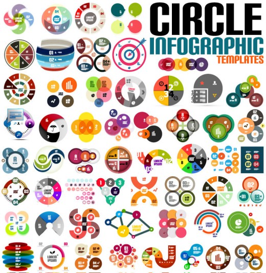 创意圆圈信息图设计矢量素材素材中