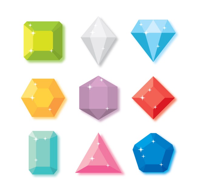 9款彩色钻石设计矢量素材16素材网精选