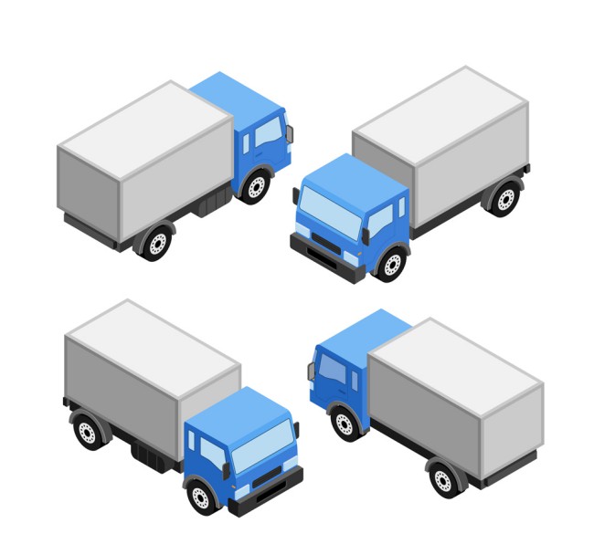4款立体卡车设计矢量图16图库网精选