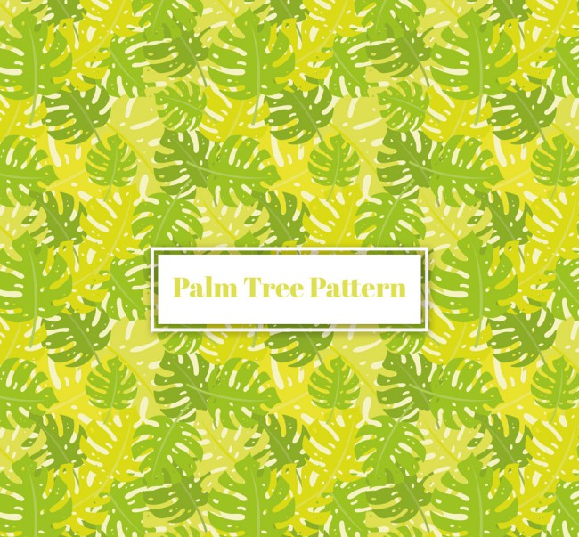 绿色棕榈树叶无缝背景矢量图16设计网精选