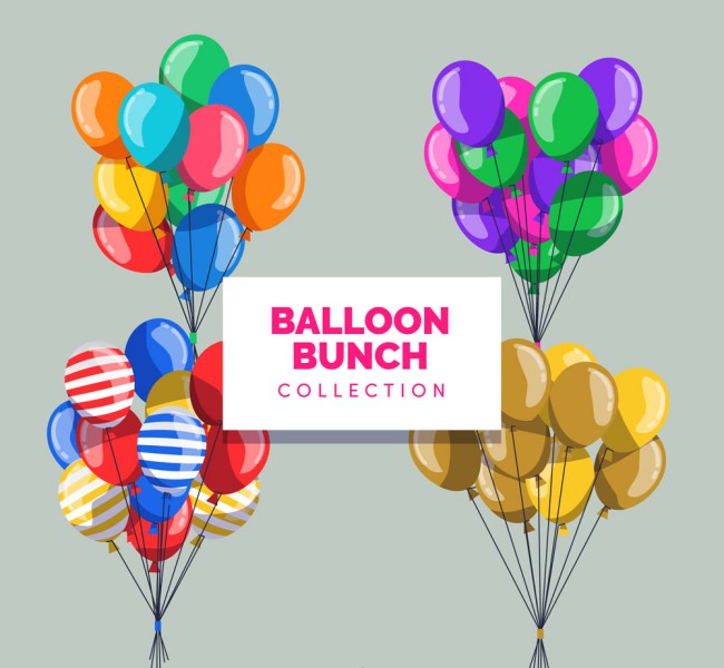 4款创意气球束设计矢量素材16图库网精选