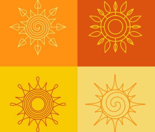 4款创意花纹太阳矢量素材16设计网精选