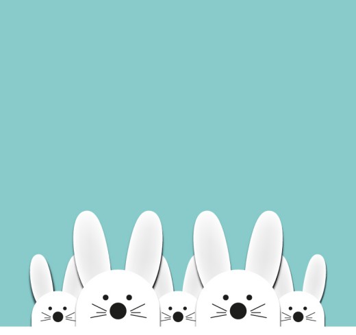 白色兔子贴纸背景矢量素材16图库网精选