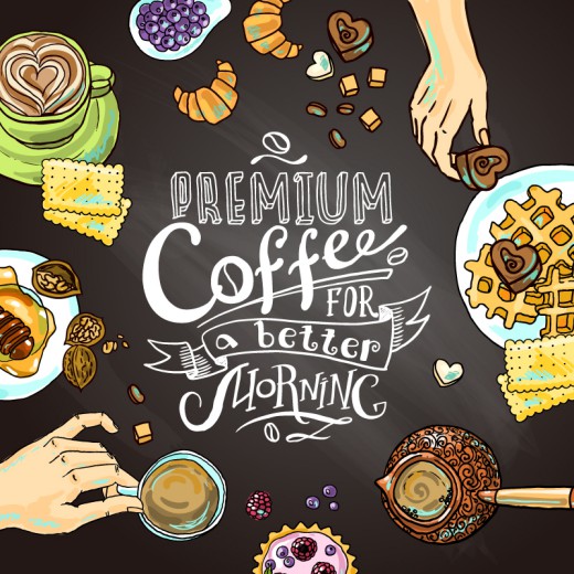 美味晨间咖啡插画矢量素材16素材网精选