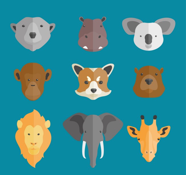 9款创意动物头像设计矢量素材16素材网精选