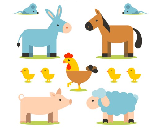 11款卡通农场动物矢量素材16图库网精选