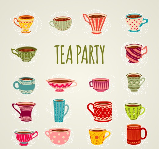 18款彩色茶杯设计矢量素材16图库网