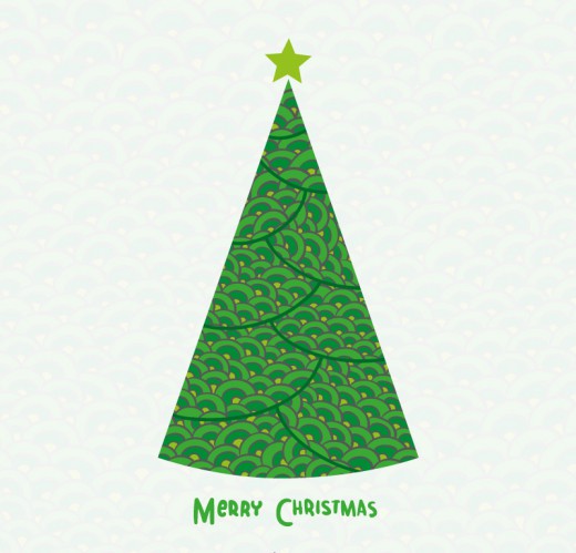 绿色卡通圣诞树矢量素材素材中国网