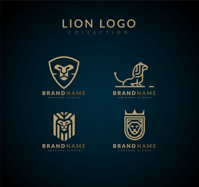 4款创意狮子商务标志矢量素材16图库网精选