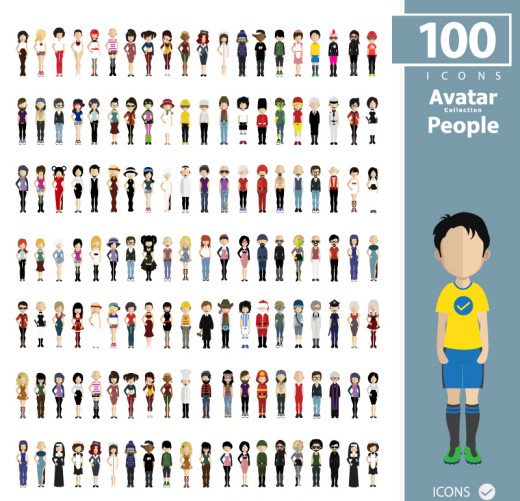 100款人物图标矢量素材16设计网精