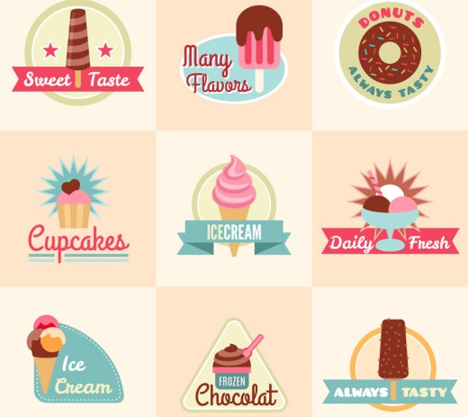 9款创意甜点标签矢量素材16设计网精选