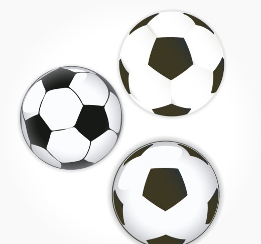 3款黑白足球设计矢量素材16图库网精选