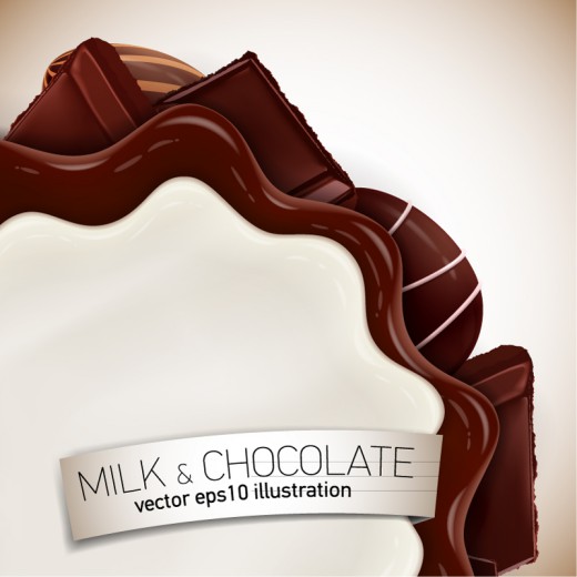 创意花形牛奶巧克力矢量素材普贤居素材网精选