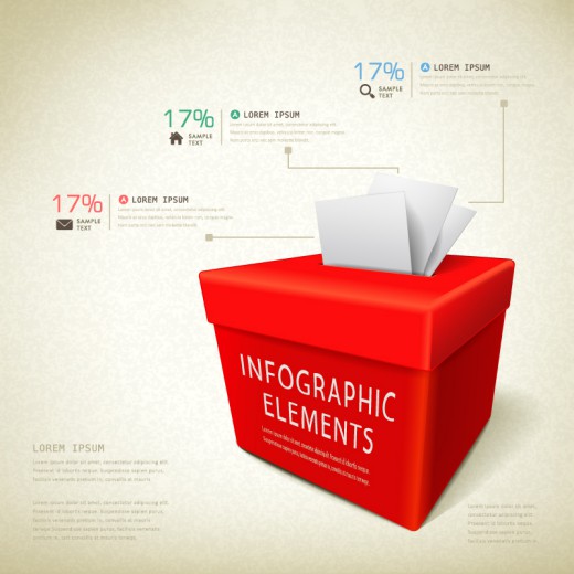 红色投票箱商务信息图矢量素材16设计网精选