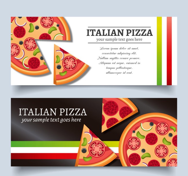 2款创意意大利披萨banner矢量素材16图库网精选