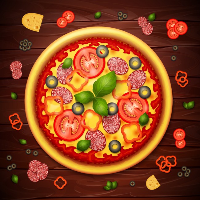 创意美味披萨设计矢量素材16图库网精选