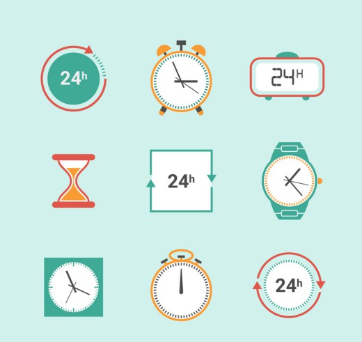 9款计时器与钟表元素矢量图16素材