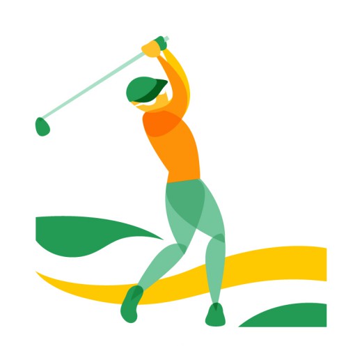 抽象彩色高尔夫球手矢量图素材中国网精选