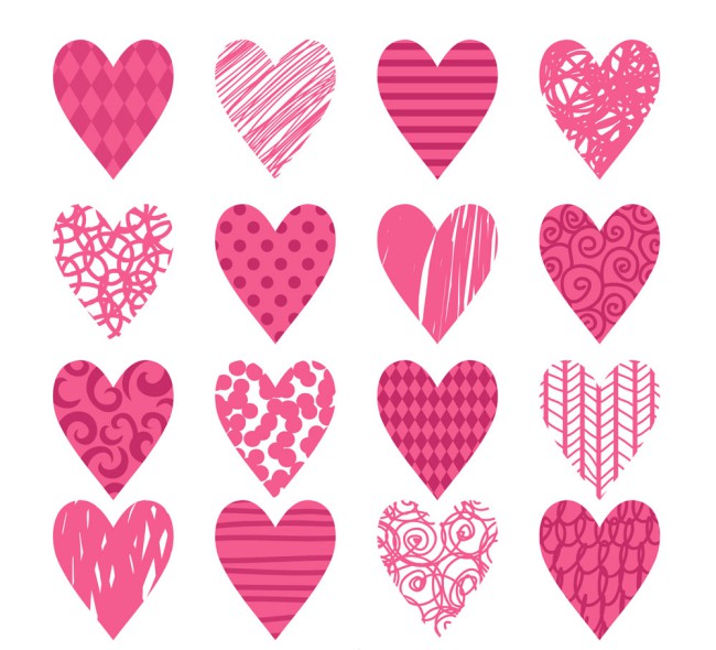 16款粉色花纹爱心矢量素材16素材网精选