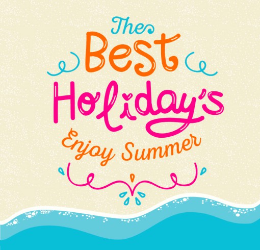 暑假艺术字海报矢量素材16设计网精