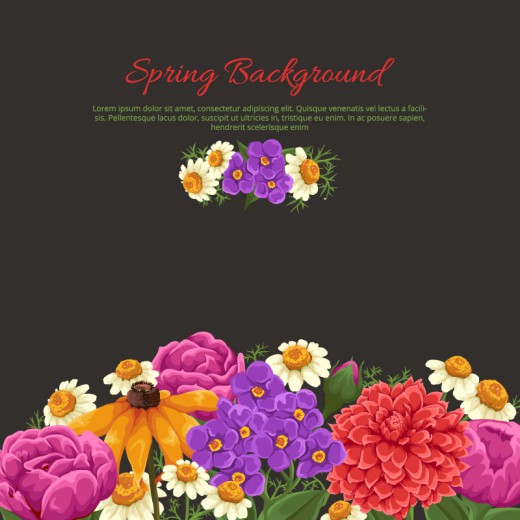 春季彩色花卉背景矢量素材16设计网精选