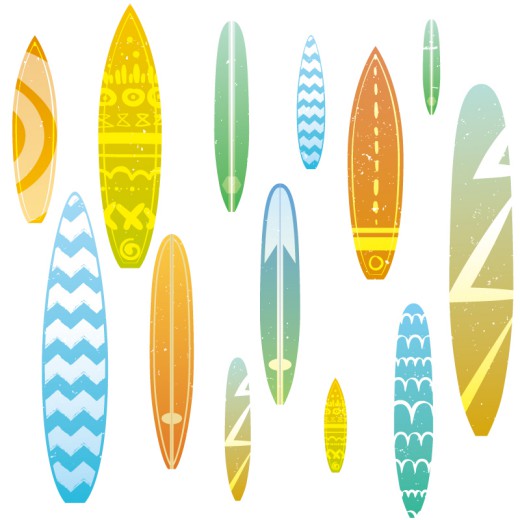 缤纷冲浪板设计矢量素材16设计网精选