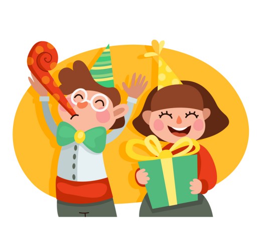 2个庆祝生日的儿童矢量素材素材中国网精选