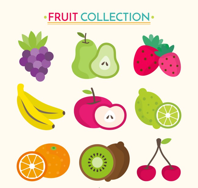 9款彩色新鲜水果设计矢量素材16图库网精选