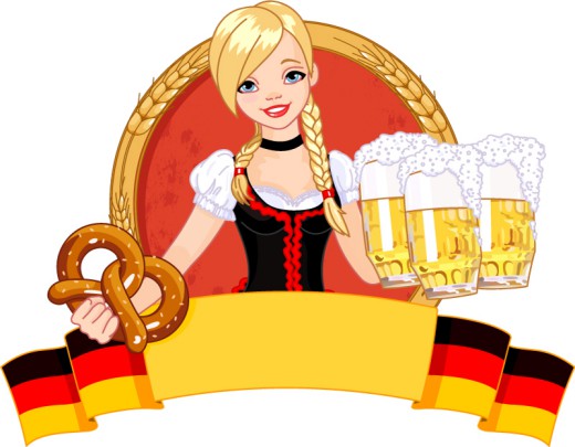 德国慕尼黑啤酒节女郎矢量图16图库