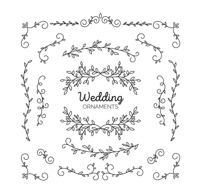 8款创意婚礼花纹设计矢量素材16素材网精选
