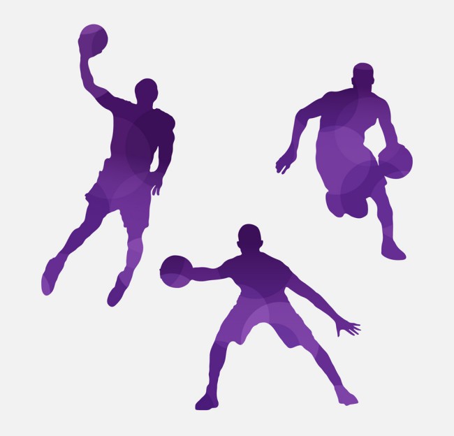3款水彩绘篮球男子剪影矢量素材素材中国网精选
