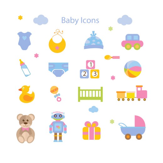 16款婴儿玩具图标矢量素材16设计网