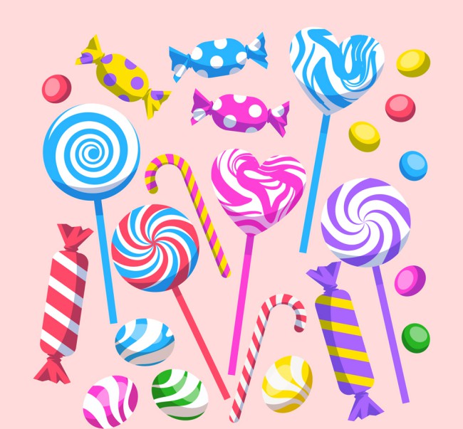 24款彩色糖果设计矢量图普贤居素材网精选