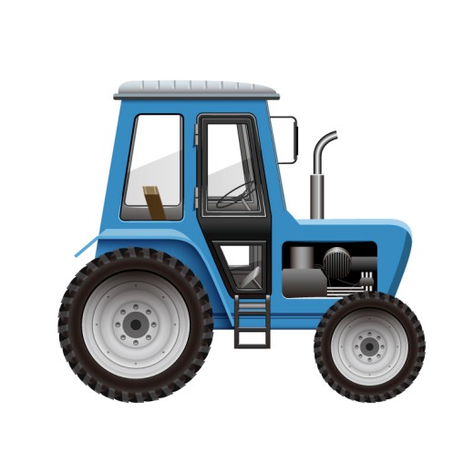 蓝色拖拉机设计矢量素材16设计网精选