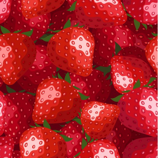 创意草莓无缝背景矢量素材16图库网精选
