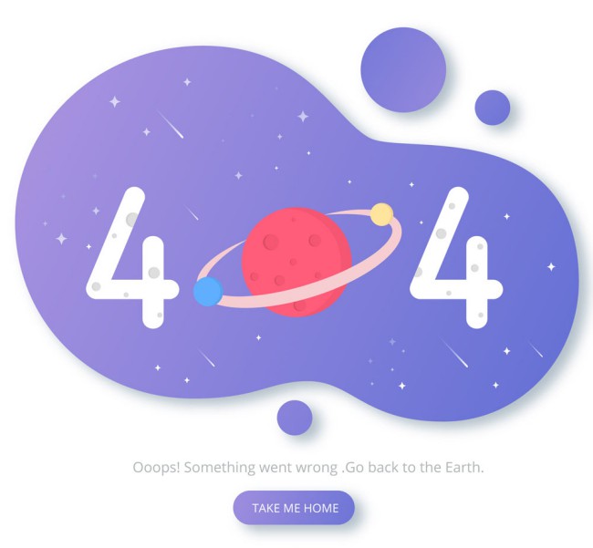 创意404页面太空中的星球矢量素材普贤居素材网精选