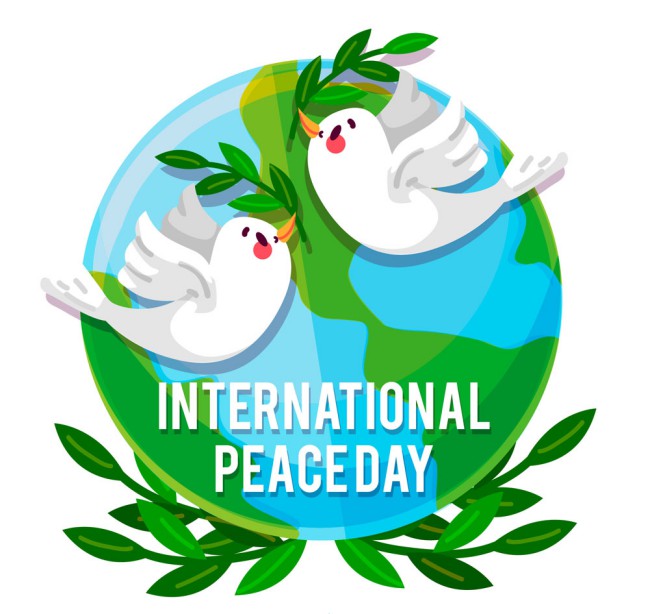 卡通国际和平日白鸽和地球矢量图16素材网精选