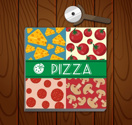 美味外卖盒装披萨矢量素材16设计网