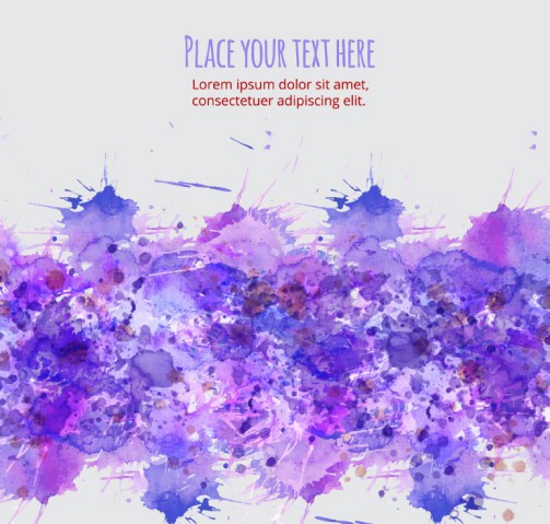 紫色水彩墨迹背景矢量素材16设计网
