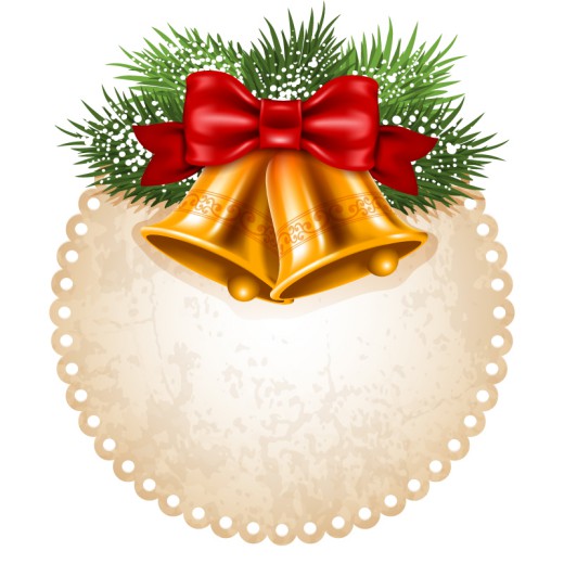金色圣诞铃铛标签矢量素材16素材网