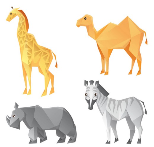 4款创意几何动物设计矢量素材16图库网精选